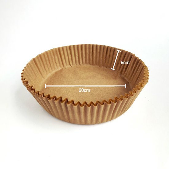 DIVERZA Airfryer Papier sulfurisé 50 pièces - 20 cm - Friteuse à air chaud Récipients jetables - Convient aux Airfryer XL et XXL - Papier jetable 50 pièces - Papier sulfurisé rond - Accessoires Airfryer