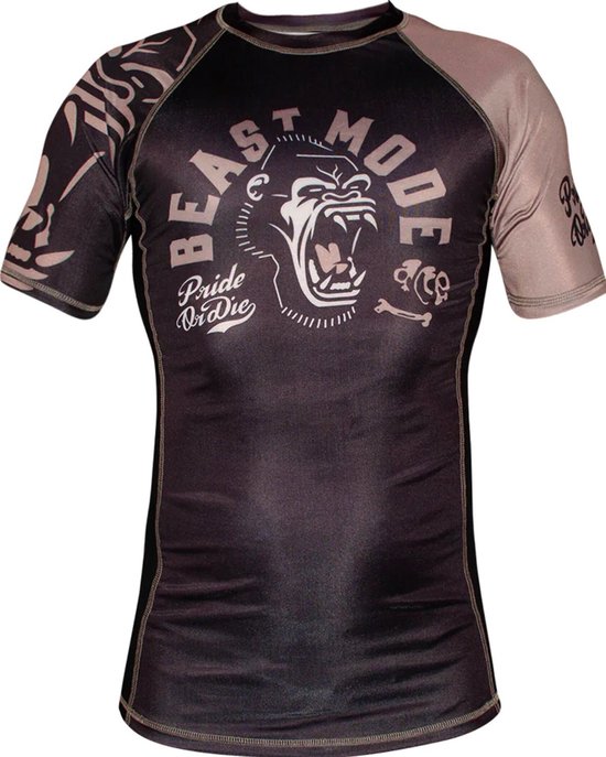 PRIDE or Die Rash Guard Beast Mode Zwart maat XXL