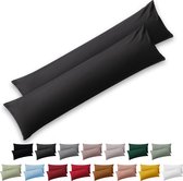 Blumtal Kussensloop Microvezel Kussenhoes 45 x 185 cm - Antraciet - Set van 2