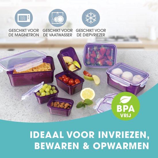 GOURMETmaxx click-it voorraadbakjes set van 7 stuks | Vaatwasser