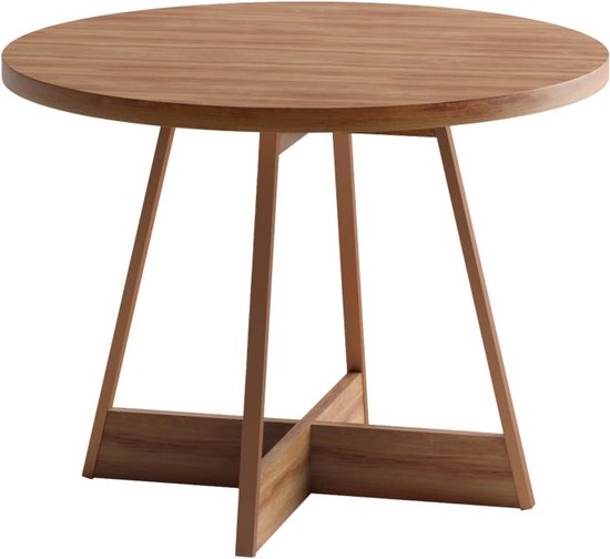 Eettafel 2 plaatsen - Donker naturel - EVILIO L 100 cm x H 76.5 cm x D 100 cm