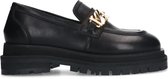 Sacha - Dames - Zwarte chunky loafers met goudkleurige chain - Maat 36