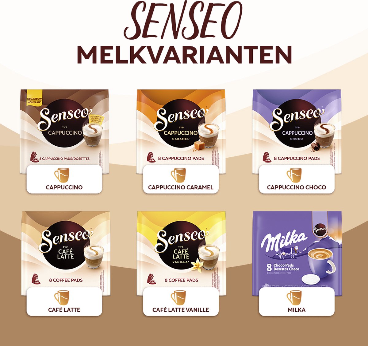 Senseo Milka Koffiepads - Warme Chocolademelk - 4 x 8 pads | bol