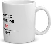 Akyol - omdat jij mijn lieve zus bent koffiemok - theemok - Zus - de liefste zus - verjaardag - cadeautje voor zus - kado - geschenk - 350 ML inhoud