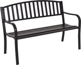 Tuinbank met rugleuning, 3-zits parkbank, gietijzer, ijzeren bank, stalen frame, metalen bank belastbaar tot 280 kg, rusttank 127 x 60 x 87 cm