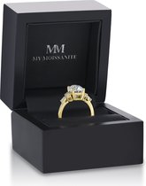 Lustrina - 14k Geelgouden Ovaal Moissanite Ring met Schitterende Accenten - 0.9 karaat