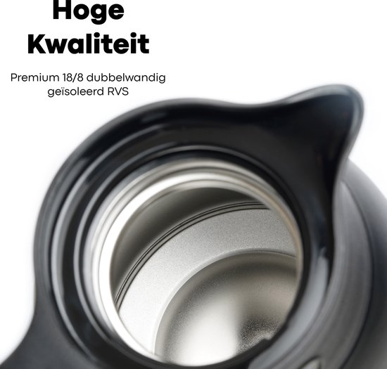 Vatten® Thermoskan 3-wandig RVS - Donkergroen - 1.5 Liter - Met Drukknop - Isoleerkan