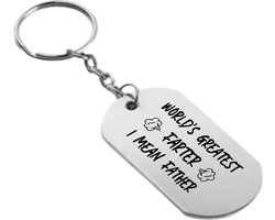 Akyol - world's greatest farter i mean father sleutelhanger - Papa - de liefste vader - grappige tekst - vaderdag cadeautjes - vaderdag - cadeau - verjaardagscadeau - verjaardag - kado - geschenk - gift - vader artikelen - 54 x 29mm