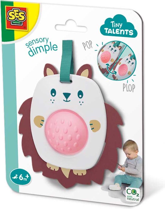 SES - Tiny Talents - Grijpspeelgoed dimple - Egel - baby - fidget - verschillende materialen en texturen