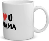 Akyol - i love u mama koffiemok - theemok - Moeder - de liefste mama - moeder cadeautjes - moederdag - verjaardag - geschenk - kado - 350 ML inhoud