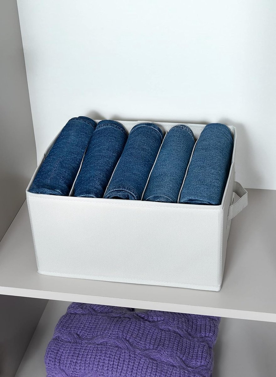 Organisateur De Vêtements Pliable 4 Pièces, Organisateur De Tiroir Empilable Pour Chambre A Coucher Armoire Commode Blanc 98891550