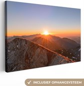 Tableau sur toile Berg - Paysage - Soleil - 180x120 cm - Décoration murale XXL
