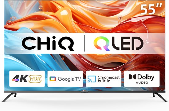 CHiQ U55QM8V - 55 inch - 4K QLED - Google TV - Ultra-HD - Dolby Vision HDR - 2023 model