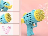 Bubble Angle - 28 hole - Bubble Gun - bellenblaas machine speelgoed - Mini Bazooka - blauw (incl. batterijen)