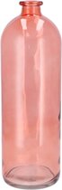 DK Design Bloemenvaas fles model - helder gekleurd glas - koraal roze - D14 x H41 cm