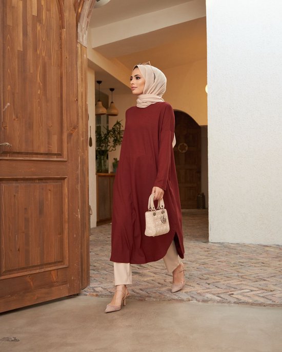 Tuniek lang hijab | Bruin