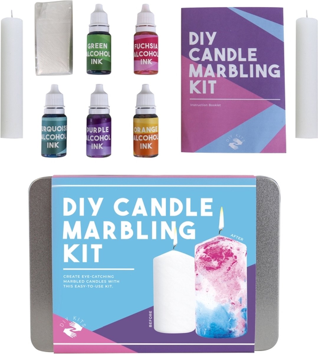 Gift Republic Doe-het-zelf pakket - Kaarsen Marmeren / Kleuren