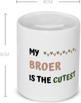 Akyol - my broer is the cutest Spaarpot - Broer - schattige broer - verjaardagscadeau - verjaardag - cadeau - cadeautje voor broer - broer artikelen - kado - geschenk - gift - 350 ML inhoud