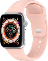 Siliconen bandje - geschikt voor Apple Watch Series 1/2/3/4/5/6/7/8/9/SE/SE 2 met case size 38 mm / 40 mm / 41 mm - roze