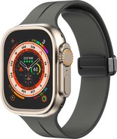 Siliconen bandje - geschikt voor Apple Watch Series 1/2/3/4/5/6/7/8/9/SE met case size 38 mm / 40 mm / 41 mm - donkergrijs
