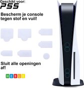 *** 7 Stuks PS5 Siliconen Stofpluggen - USB Interface - Anti-Stof Kap Cover - Geschikt voor Playstation 5 Accessoires - van Heble® ***
