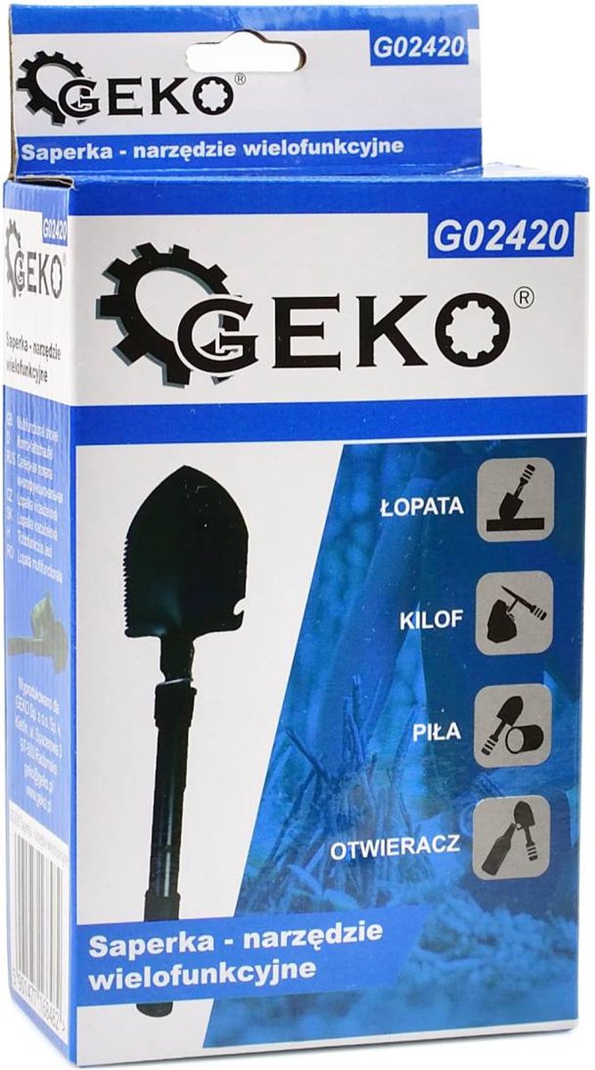 GEKO Opvouwbare multitool schep - 4-in-1 - compact en duurzaam - staal - 41 cm - zwart van Geko — afbeelding 4