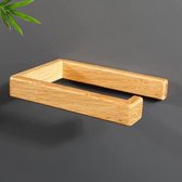 Bamboo Toilet Paper Holder No Drilling Sustainable Toilet Paper Holder Wooden Toilet Paper Holder Toilet Paper Storage for Kitchen Roll Holder Use with Kitchen, Bathroom, Toilet, Living Room