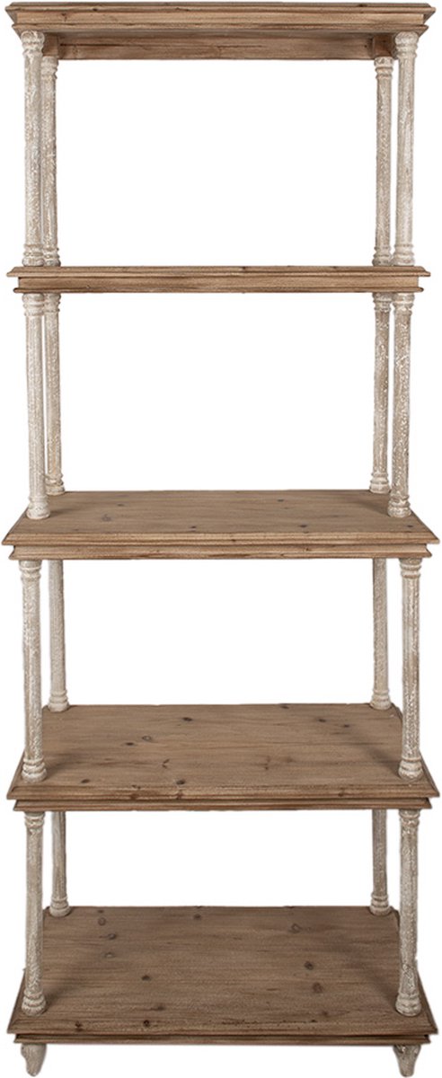 Clayre & Eef Boekenkast 80x40x210 cm Bruin Hout