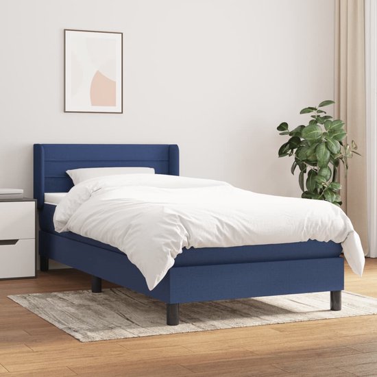 The Living Store Boxspringbed - Comfort - Bed - 203 x 83 x 78/88 cm - Blauw