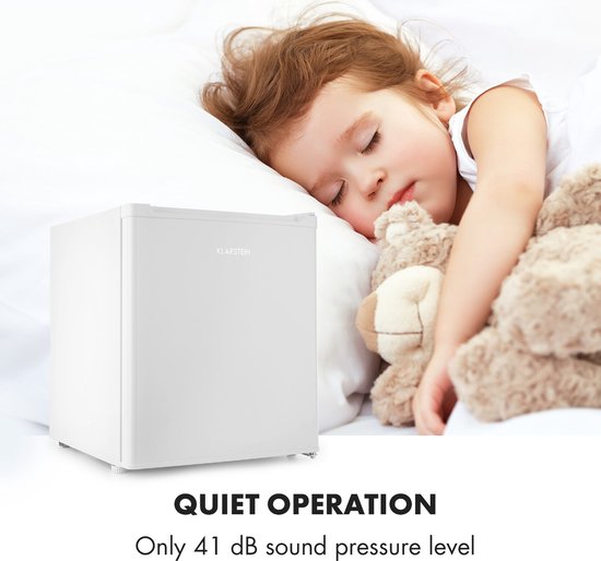 Klarstein Snoopy Eco - Mini-koelkast met vriesvak, 46 liter inhoud, 4 liter vriesvak, 41dB stil, energiezuinig, wit van Klarstein — afbeelding 3