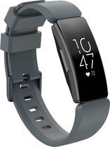 Bandje geschikt voor Fitbit Inspire HR - Maat L - Bandje - Horlogebandje - Siliconen - Grijs