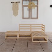 The Living Store Loungeset Massief Grenenhout - Midden/hoekbank- 70 x 70 x 67 cm - Voetenbank- 70 x 70 x 30 cm