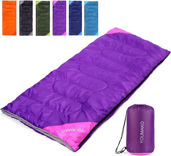Clostnature Lichte 3-seizoenen Slaapzak – Compact, 220x75 Cm, 0,9 Kg – Voor Volwassenen En Kinderen – Met Capuchon