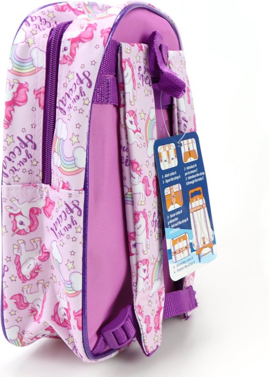 Eenhoorn Rugzak Voor Meisjes – Nylon, Waterdicht, 41x27x14 Cm, Met Borstgesp, Voor School, Reizen En Buitenshuis