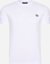 Fred Perry Ringer regular fit T-shirt M3519 - korte mouw O-hals - wit - Maat: XS
