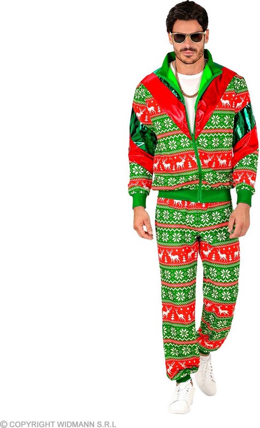 Widmann Grappig & Fout Kostuum Chille Kerst Retro Trainingspak
