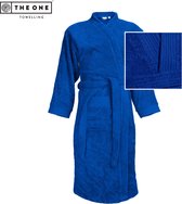 The One Towelling Badjas - S/M - Zachte kamerjas - Vocht absorberend - 100% Gekamd badstofkatoen - Koningsblauw