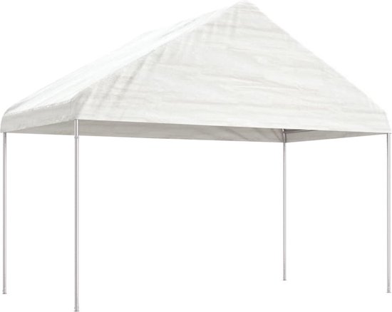 vidaXL Tonnelle avec toit Blanc 4,08x2,23x3,22 m Polyéthylène