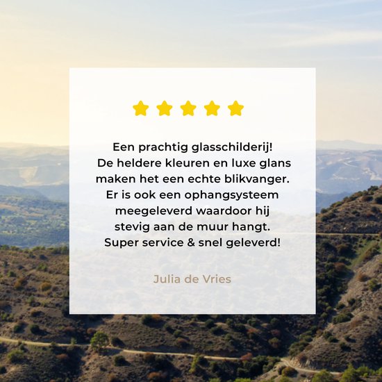 MuchoWow® Peinture sur verre - Les montagnes du Trodos à Chypre pendant une journée ensoleillée - 30x20 cm - Peintures sur verre acrylique - Photo sur Glas