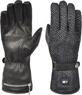 Verwarmde handschoenen afgewerkt met leer - extra warm - zwart