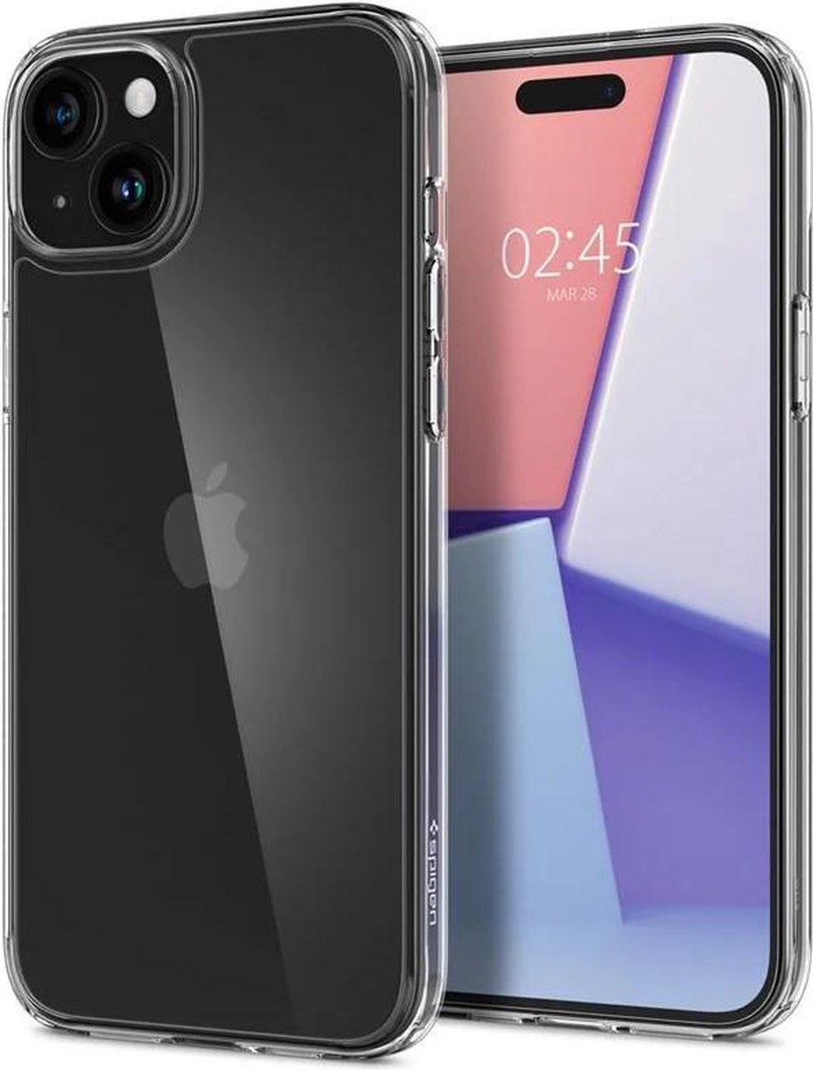 Spigen Air Skin Hoesje Geschikt voor Apple iPhone 15 Plus Back Cover Transparant
