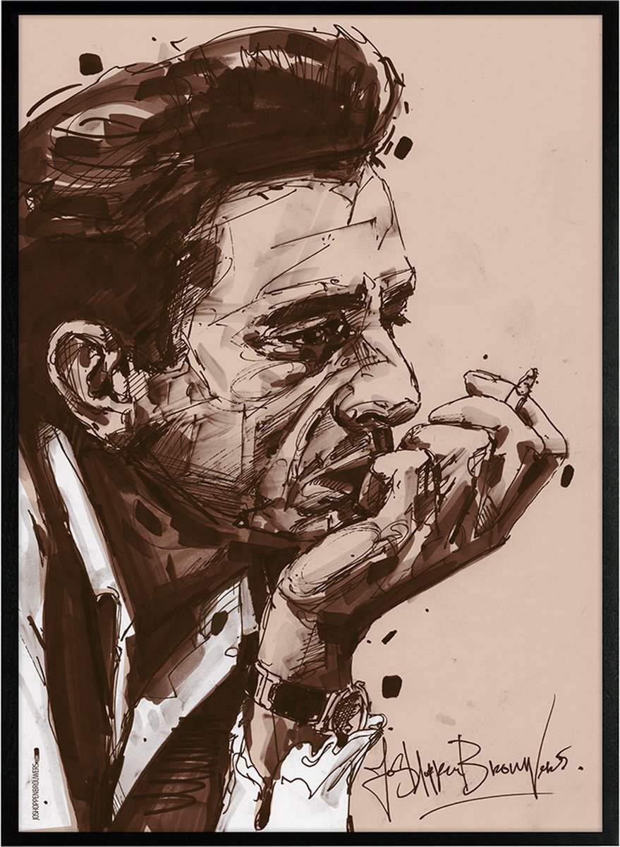 Johnny Cash 05 print 51x71 cm *ingelijst & gesigneerd