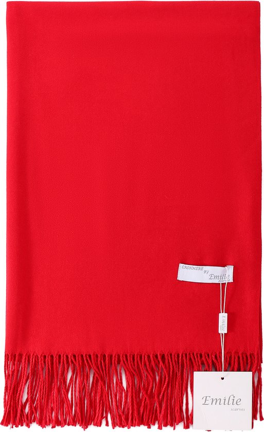 Emilie Scarves Pashmina foulard châle en cachemire Rouge - 200 * 63CM