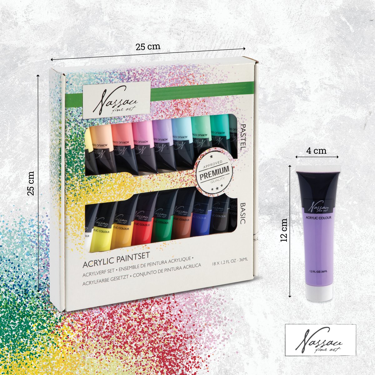 Hobbyverf Acrylverf Set 18pcs - 36ml Verf Tubes - Acrylverf Kinderen en Volwassenen - 9 Pastel & 9 Basis Kleuren - Verf Kinderen Knutselen - Kinder Verf Set — afbeelding 5