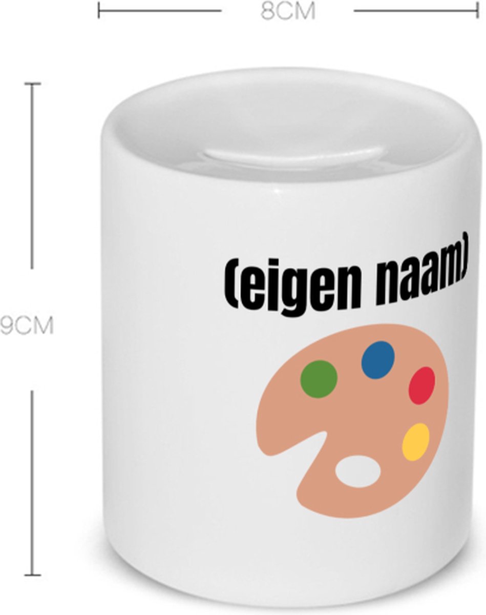 Akyol - verf palet Spaarpot - Kunst - schilders - mensen die houden van schilderen - verjaardagscadeau - verjaardag - cadeau - kado - geschenk - gift - 350 ML inhoud