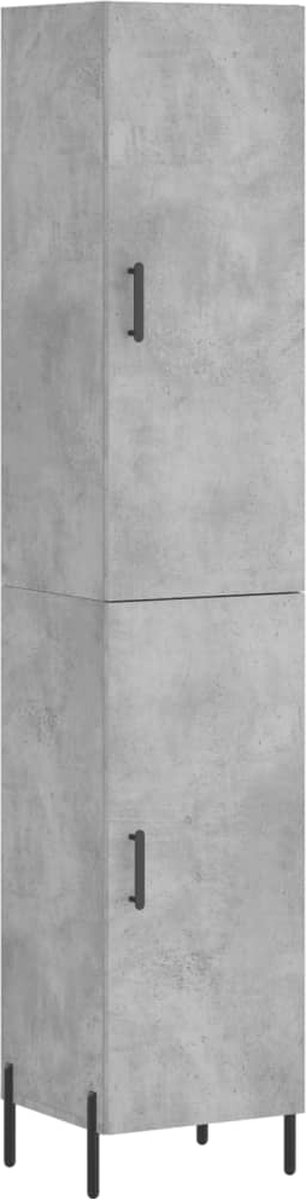 vidaXL - Hoge - kast - 34,5x34x180 - cm - bewerkt - hout - betongrijs