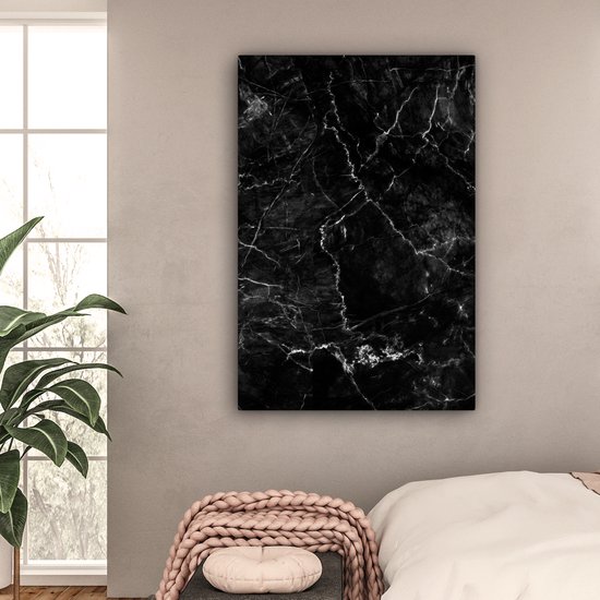 Tableau sur toile Marbre - Céramique - Ligne - 90x140 cm - Décoration murale
