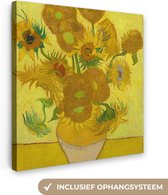 Canvas Schilderij Zonnebloemen - Vincent van Gogh - 90x90 cm - Wanddecoratie