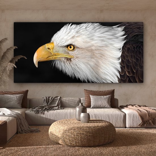 Tableau Toile Aigle - Vogel - Bec - Yeux - 160x80 cm - Décoration murale
