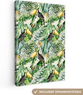 Tableau sur toile Fleurs - Vogel - Toucan - 60x90 cm - Décoration murale